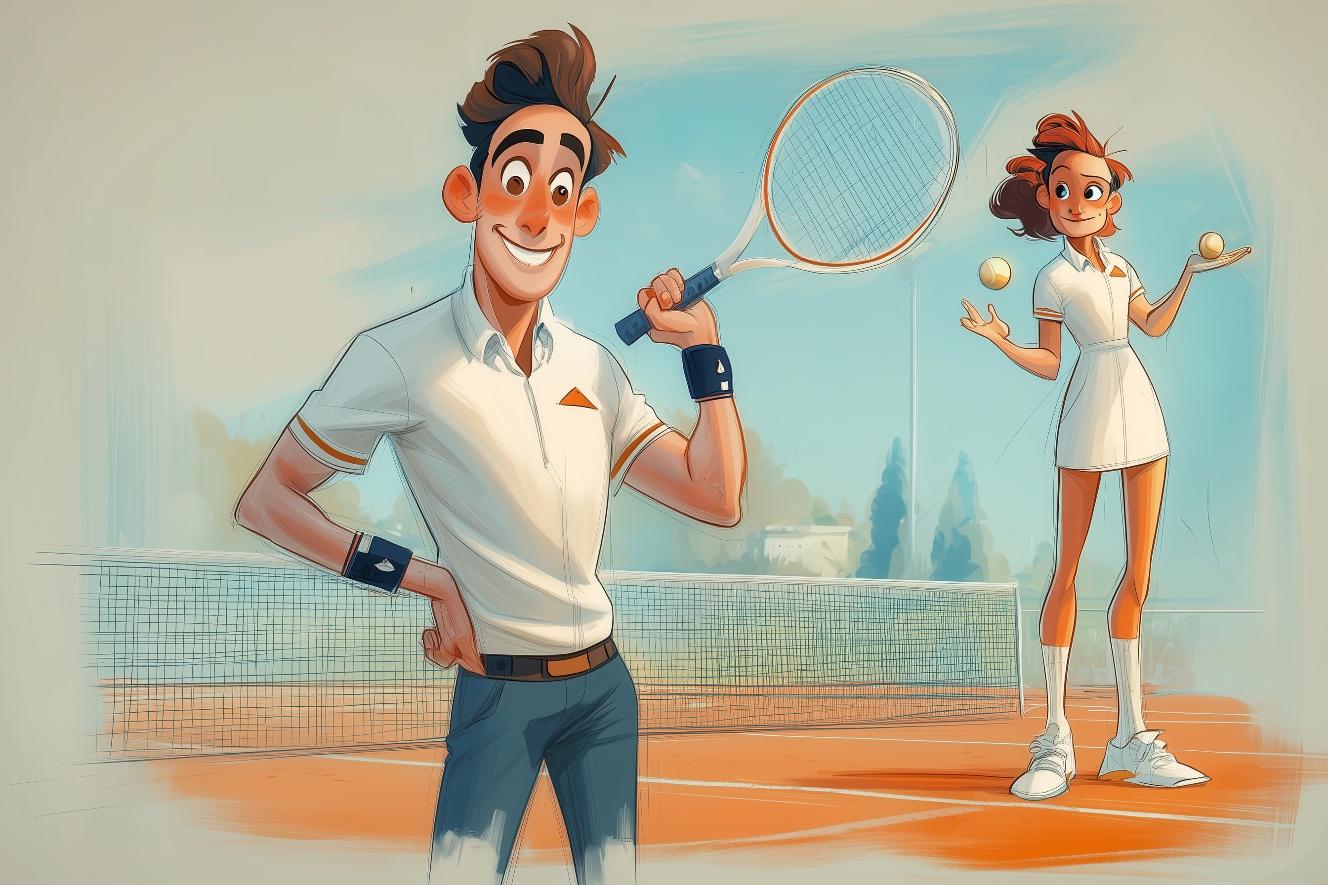 Larry on Fri: Plays tennis. Reflects.